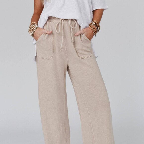NEW! THREE BIRD NEST Relaxing Robin Wide Leg Pant Color New Taupe Size XL - Picture 3 of 4